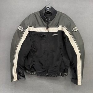 Joe Rocket Ballistic Series Motorcycle Jacket Mens Small Black Grey Armor Pads
